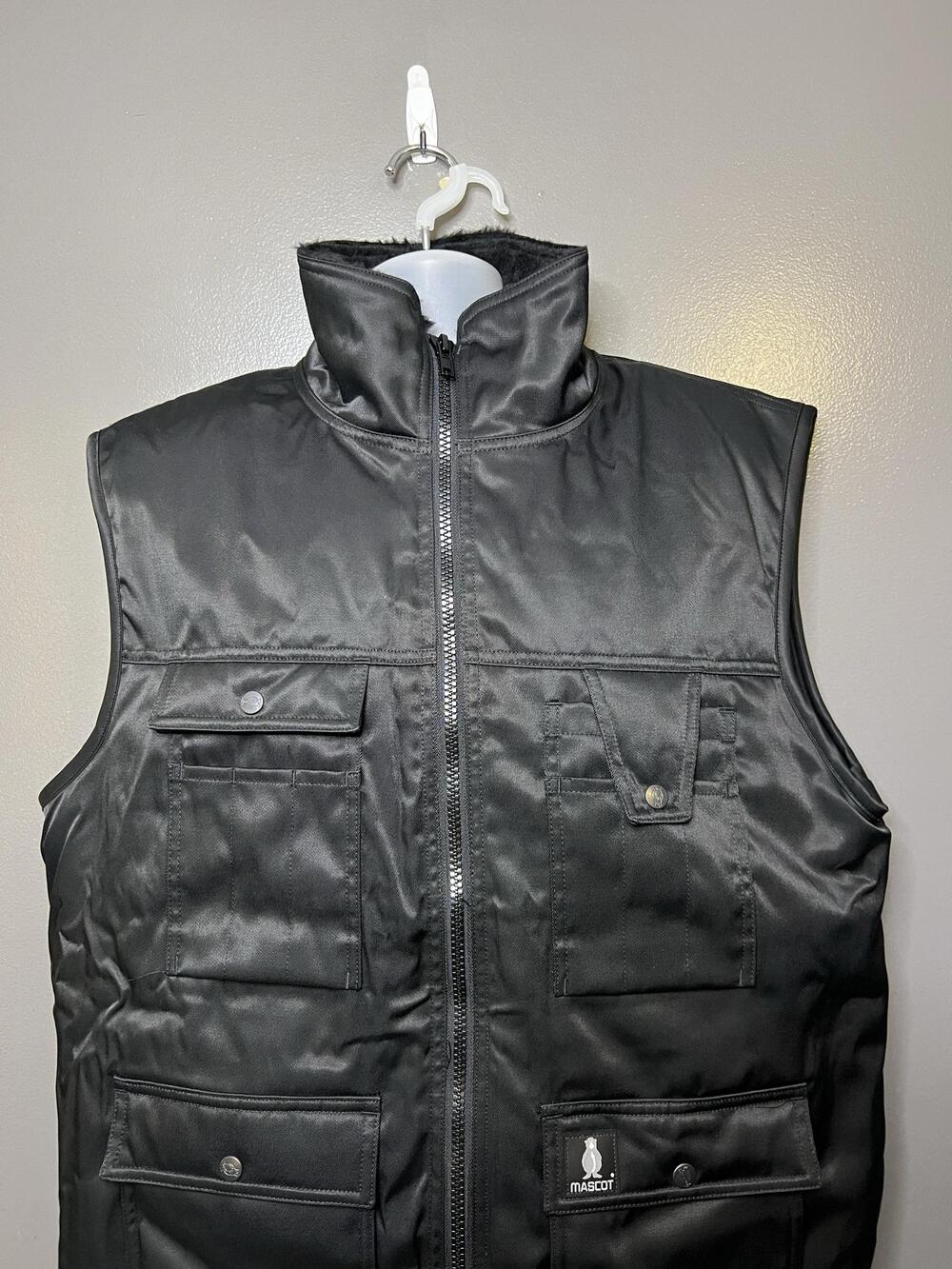 Mascot Vest Mens Large Black Faux Fur Lined Work Puffer Sölden 00564-620-09